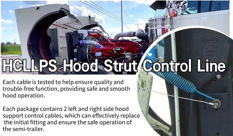 HCLLPS hood release cable Compatible with Peterbilt 357 367 375 377 378 379 L92-6000-0718(72cm/28.3in)-1PS - Image 3